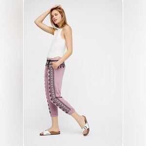 Vintage Free People One Three Wishes Embroidered Sweatpants size Small. Rare!